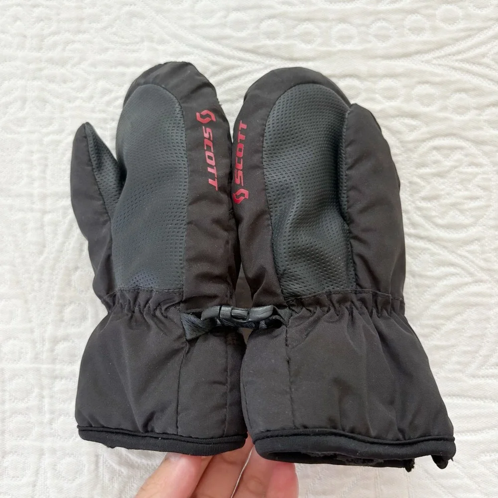 Scott Kids Halfpint Winter Ski/Snowboard Mittens, Black Sz L 5-6Y